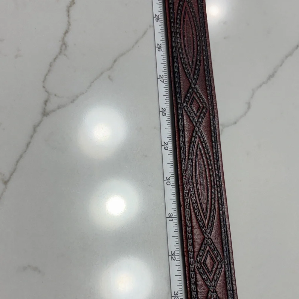 Wrangler Dark Brown Leather Belt with Gold Buckle